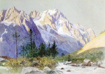 Wetterhorn de Grindelwald Suisse paysage luminisme William Stanley Haseltine Peinture à l'huile